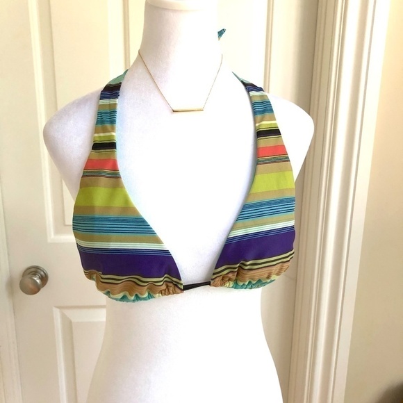 Ted Baker Other - Ted Baker Bikini Top Multi Color Stripe Halter Style Retro (3/US 4)